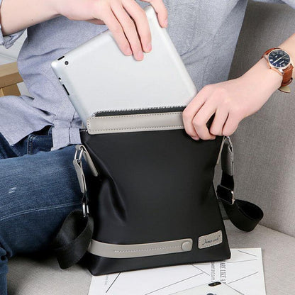 lovevop Men Oxford Waterproof Patchwork Business Crossbody Bag Shoulder Bag