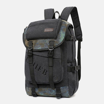 lovevop Men Canvas Large Capacity Tactical Outdoor Travelling 14 Inch Laptop Bag School Bag Backpack