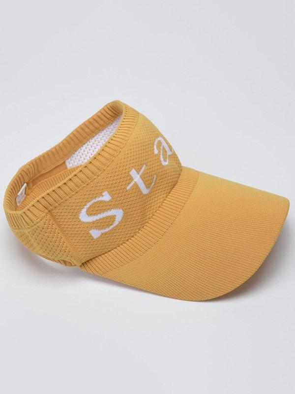 lovevop Solid Color Letter Print Breathable Sports Sun Protection Hat