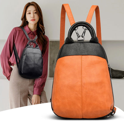 maoxiangshop - Genuine Leather backpack Fashion Luxury Women's bag Designer High Quality Female backpacks High Capacity Ladies Travel back pack