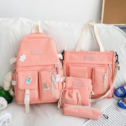 maoxiangshop - Waterproof Stylish Laptop Backpack women 13 13.3 14 15 15.6 inch  Korean Fashion Oxford Canvas USB College Back pack bag female zmh114