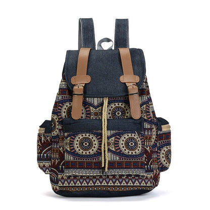 maoxiangshop - Women Printing Backpack Canvas School Bags For Teenagers Shoulder Bag Weekend Travel Bagpack Rucksack Bolsas Mochilas Femininas