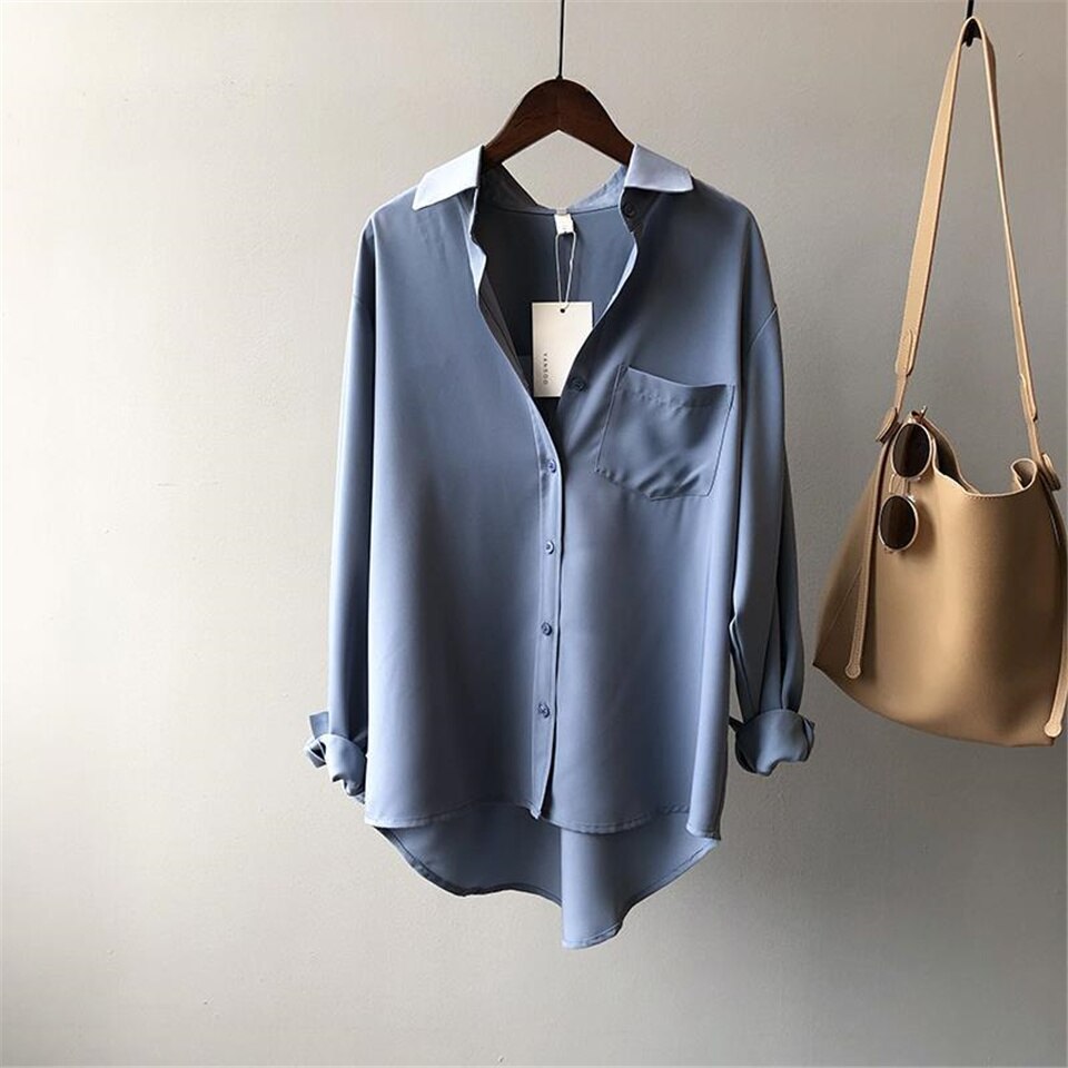 lovevop Vintage Blouse Elegant Women Long Sleeve Shirt Korean Style Women Clothes Blouses Femme Fashion Casual White Tops All Match