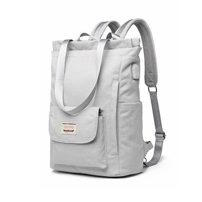 maoxiangshop - Waterproof Stylish Laptop Backpack women 13 13.3 14 15 15.6 inch  Korean Fashion Oxford Canvas USB College Back pack bag female zmh114