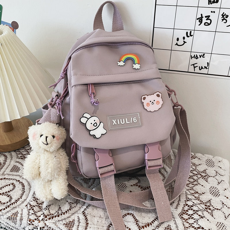 maoxiangshop - Multi-purpose Trendy Small Backpack Women Ins Tooling Cute School Bag for Teenage Girls Korean Japanese Harajuku Women's Bookbag