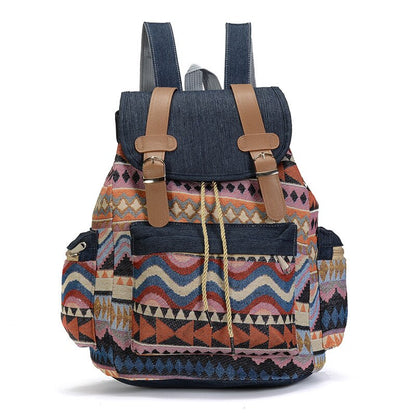 maoxiangshop - Women Printing Backpack Canvas School Bags For Teenagers Shoulder Bag Weekend Travel Bagpack Rucksack Bolsas Mochilas Femininas