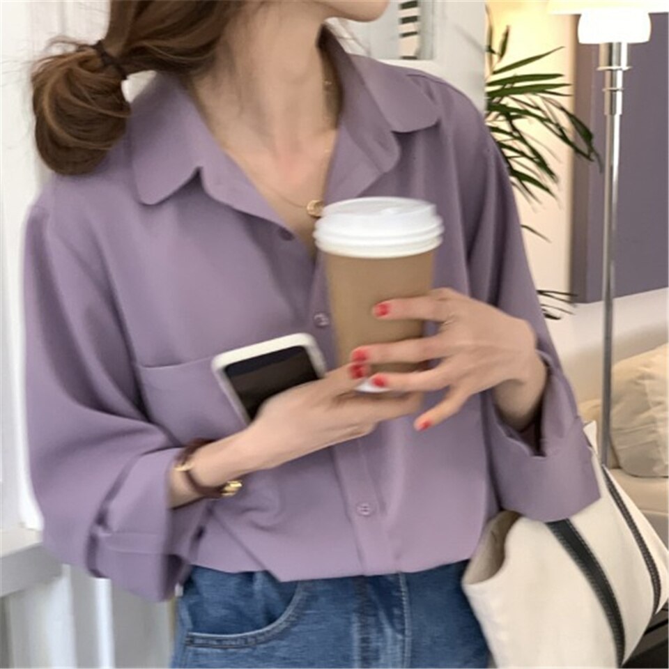 lovevop Vintage Blouse Elegant Women Long Sleeve Shirt Korean Style Women Clothes Blouses Femme Fashion Casual White Tops All Match