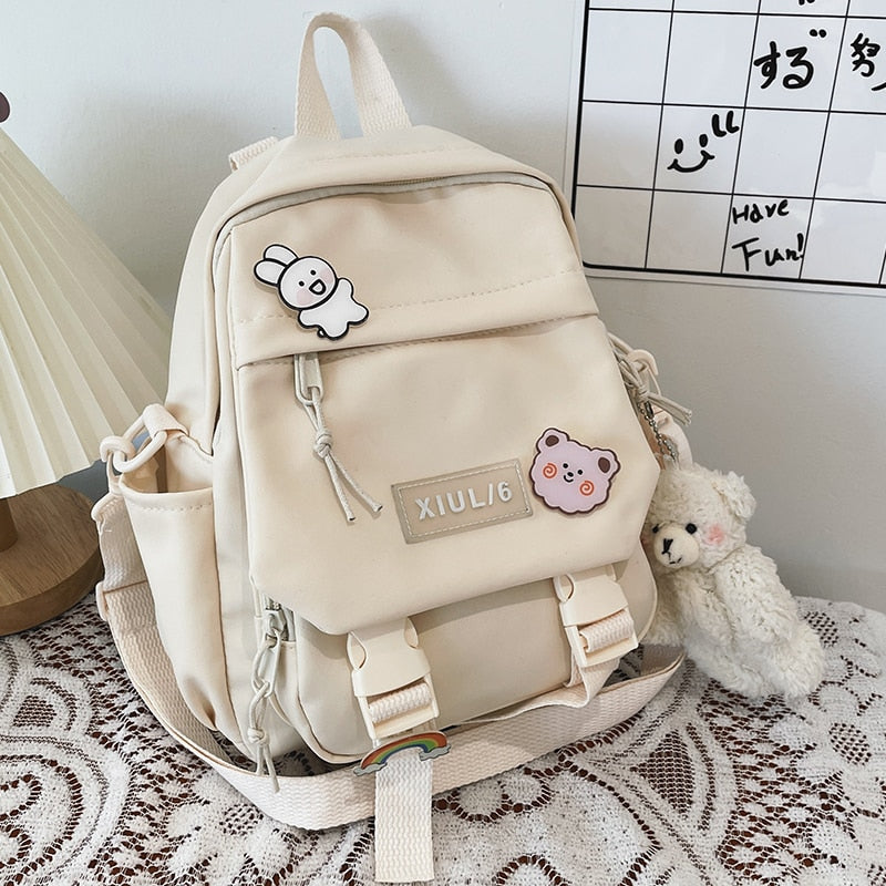 maoxiangshop - Multi-purpose Trendy Small Backpack Women Ins Tooling Cute School Bag for Teenage Girls Korean Japanese Harajuku Women's Bookbag