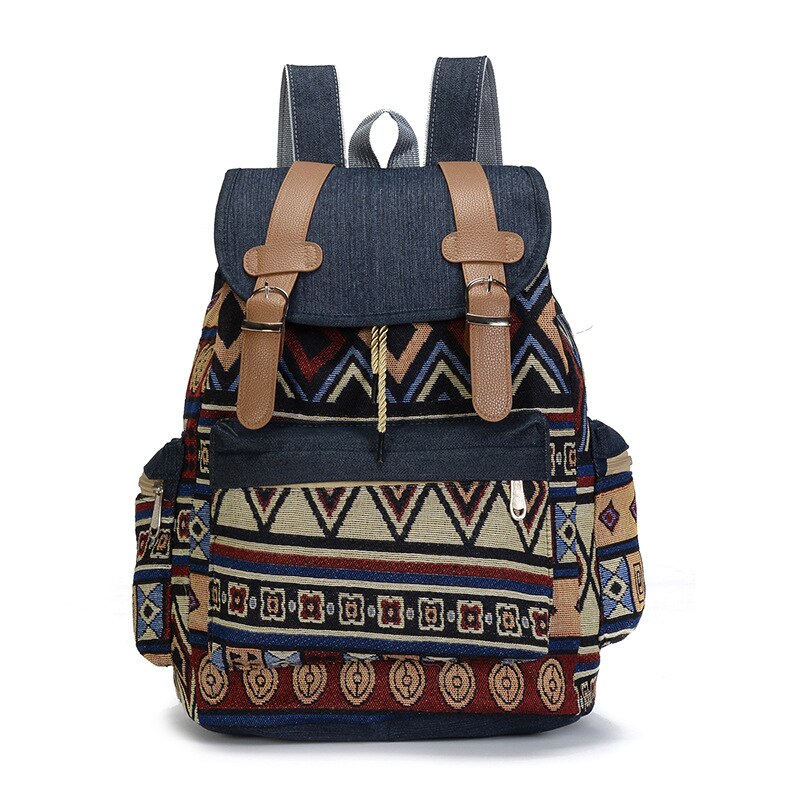 maoxiangshop - Women Printing Backpack Canvas School Bags For Teenagers Shoulder Bag Weekend Travel Bagpack Rucksack Bolsas Mochilas Femininas