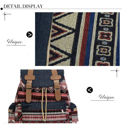 maoxiangshop - Women Printing Backpack Canvas School Bags For Teenagers Shoulder Bag Weekend Travel Bagpack Rucksack Bolsas Mochilas Femininas