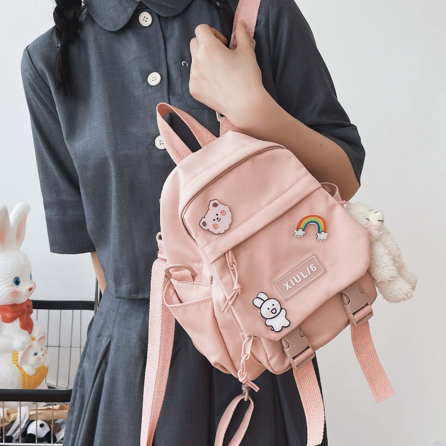 maoxiangshop - Multi-purpose Trendy Small Backpack Women Ins Tooling Cute School Bag for Teenage Girls Korean Japanese Harajuku Women's Bookbag