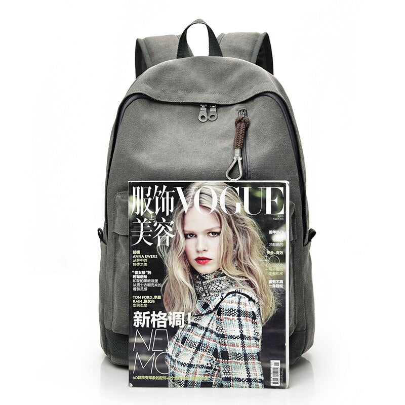 maoxiangshop - 2023 Women Men Canvas Backpacks Large School Bags For Teenager Boys Girls Travel Laptop Backbag Mochila Rucksack Grey