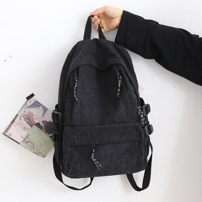 maoxiangshop - Couple New Corduroy Women Backpack Female Korean Shoulder School Bag for Teens College Women's Travel Backpacks Laptop Computer