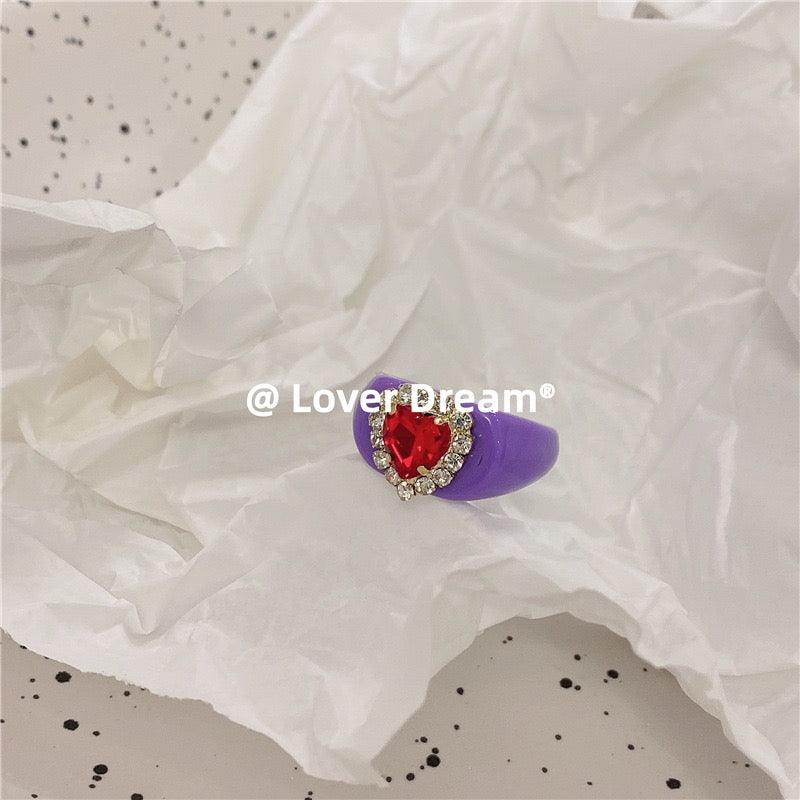 lovevop Vintage Heart Diamond Ring