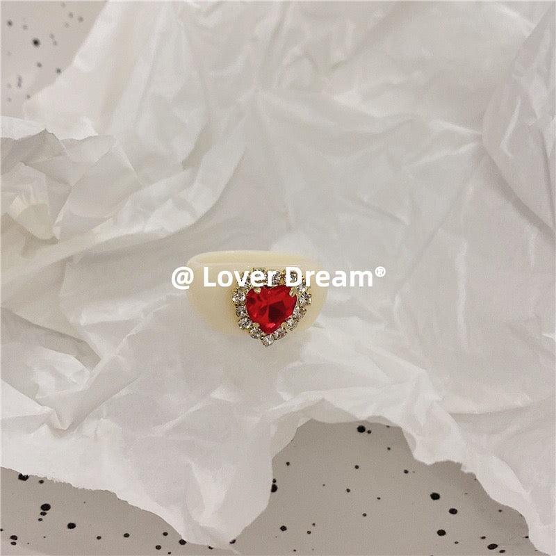 lovevop Vintage Heart Diamond Ring