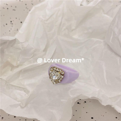 lovevop Vintage Heart Diamond Ring