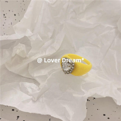 lovevop Vintage Heart Diamond Ring