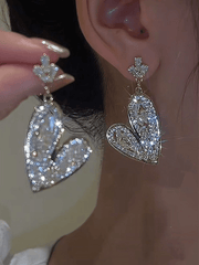 lovevop Heart Full Diamond Crystal Earrings