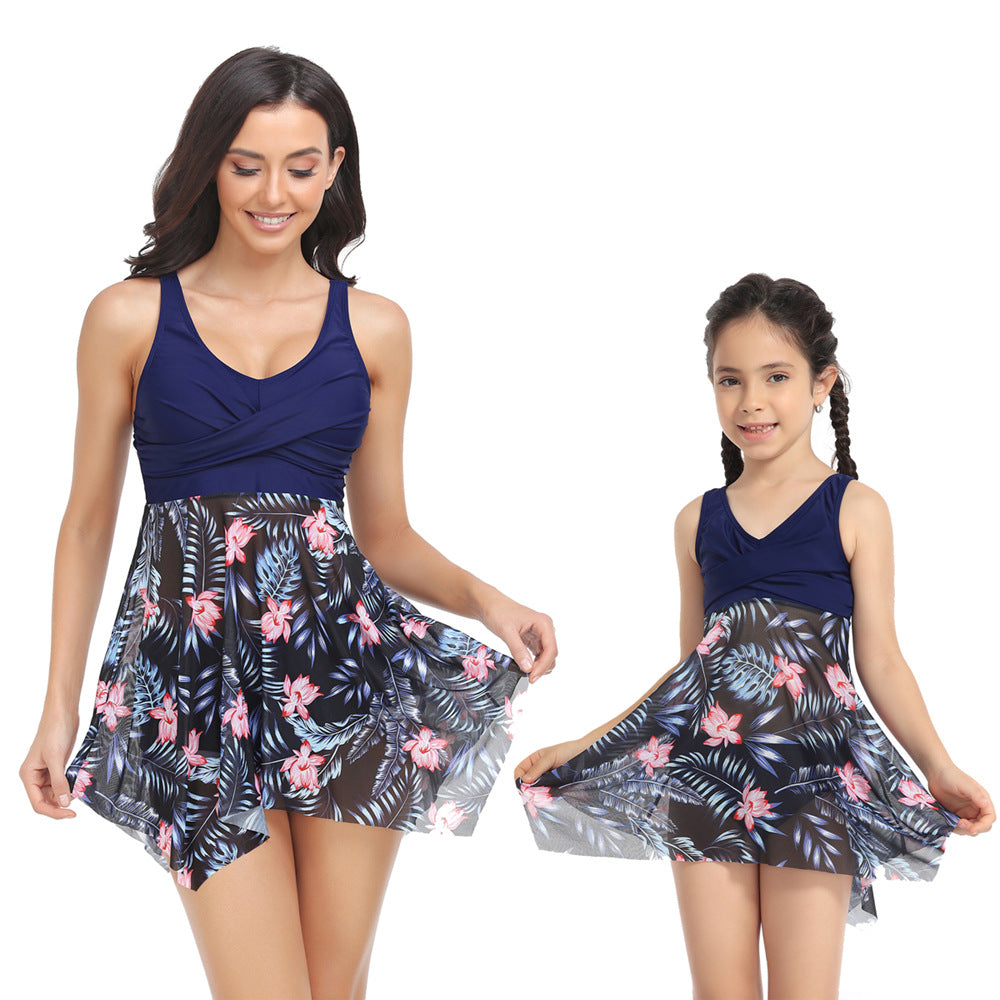 「🌼Summer Flash Sale - 50% Off」Ruffle Floral Print One Piece Mommy and Daughter Swimsuits