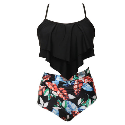 Ruffled Top & High Waisted Bottom Mommy and Me Swimsuit