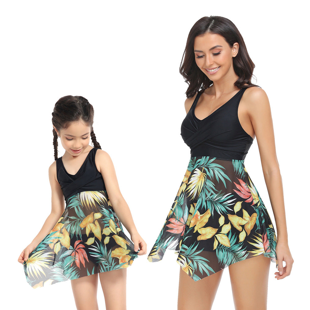 「🌼Summer Flash Sale - 50% Off」Ruffle Floral Print One-Piece Mommy and Me Swimsuit