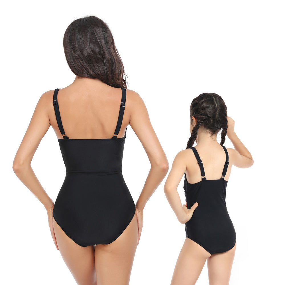 「🎁Father's Day Sale - 50% Off」 - Halter Floral Transparent One-Piece Mommy and Me Swimsuit