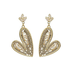 lovevop Heart Full Diamond Crystal Earrings