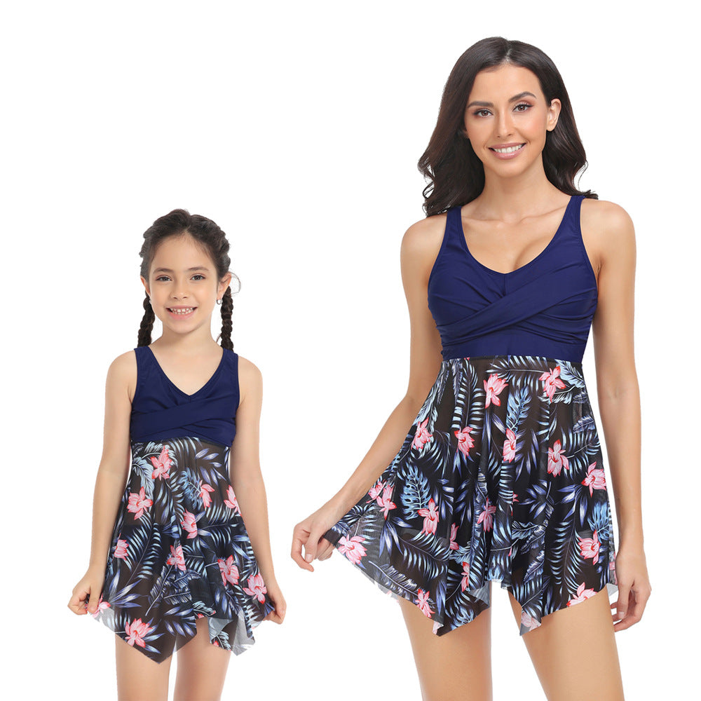 「🌼Summer Flash Sale - 50% Off」Ruffle Floral Print One-Piece Mommy and Me Swimsuit