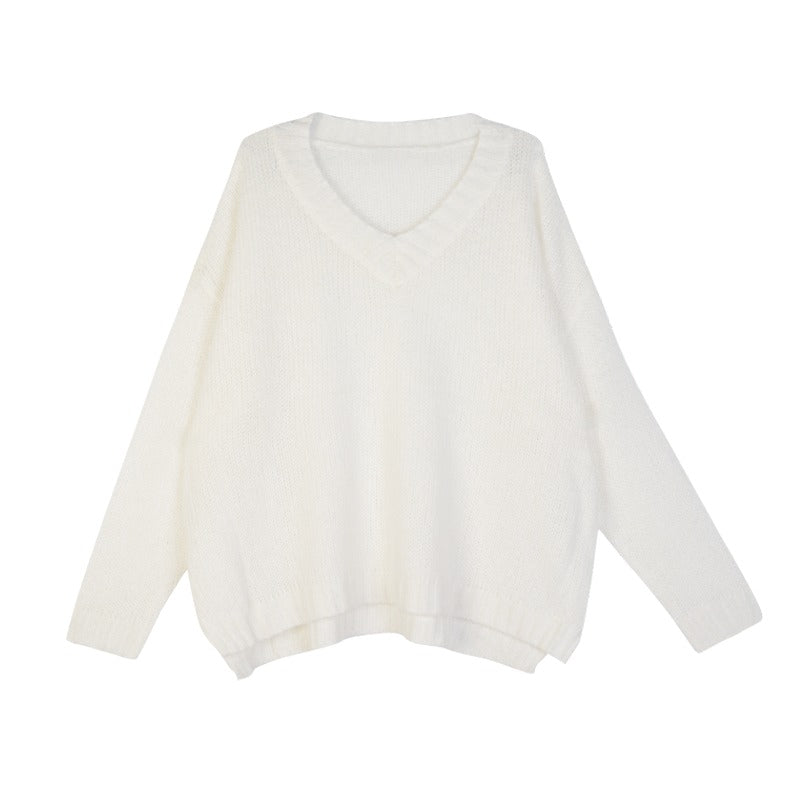 lovevop Mohair Loose Thin Hollowed Knit Sweater