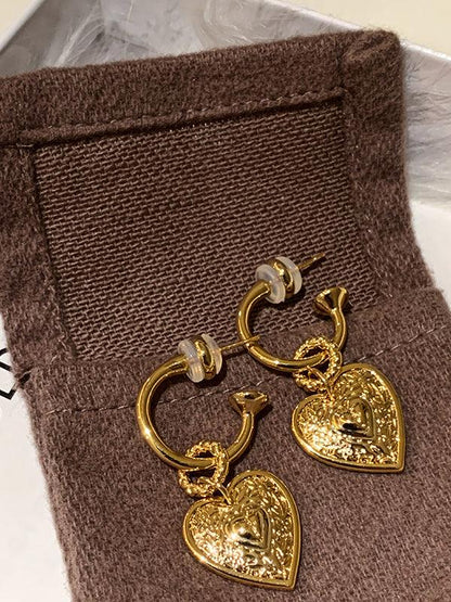 lovevop French Retro Heart Earrings