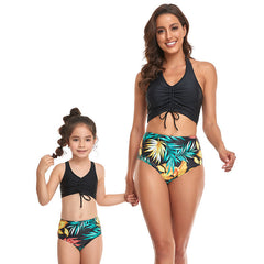 「🎁Father's Day Sale - 50% Off」 - Halter Drawstring Top & Floral Bottom Mommy and Me Swimsuit