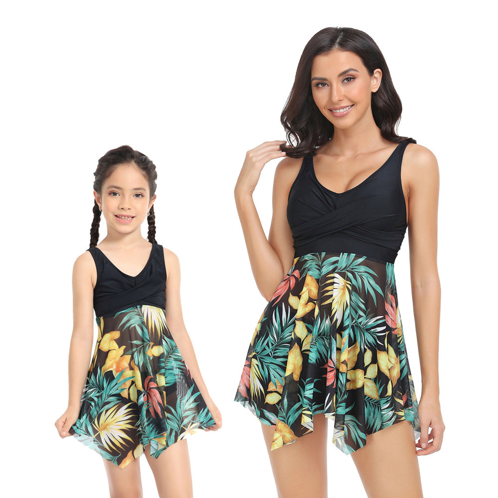 「🌼Summer Flash Sale - 50% Off」Ruffle Floral Print One-Piece Mommy and Me Swimsuit