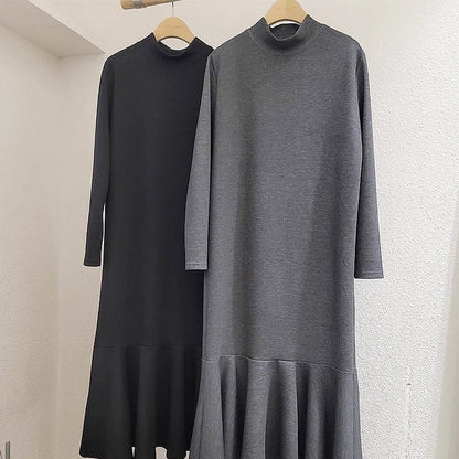 lovevop Casual Long-sleeved Sweatshirt Fishtail Long Dress