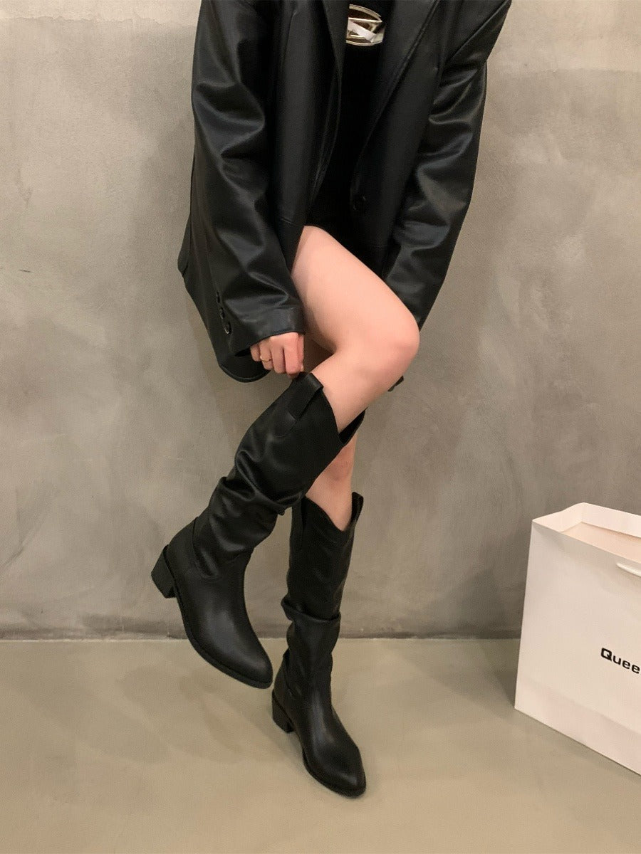 lovevop Western Cowboy Pointed Toe Boots