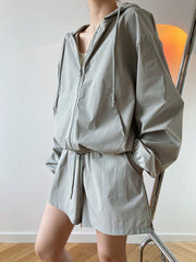 lovevop Casual Hooded&Shorts 2-pieces Suit