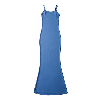 lovevop 5 Color Simple Niche Fishtail Slip Dress