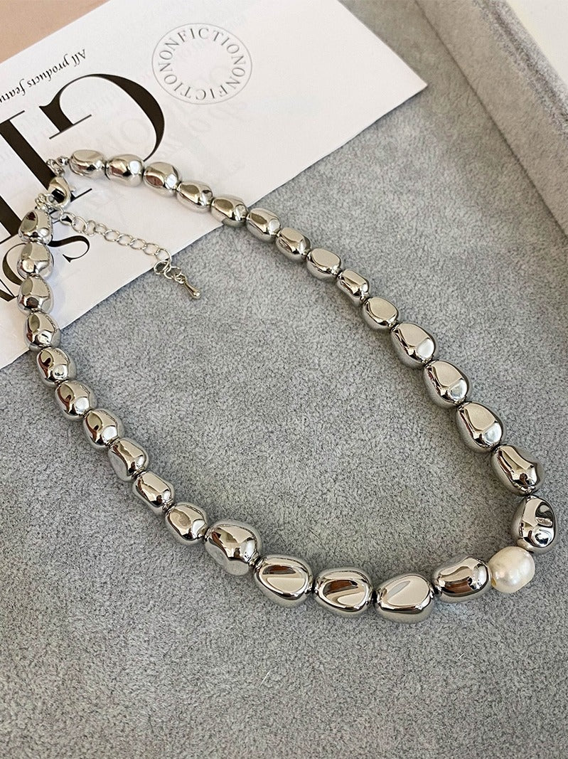 lovevop Metal Pearl Fashion Beaded Necklace