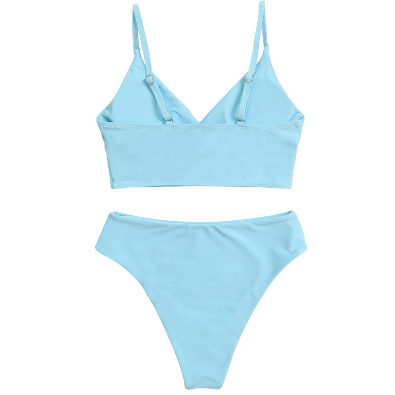 Solid Bikini Set Push Up Vest Swimsuit