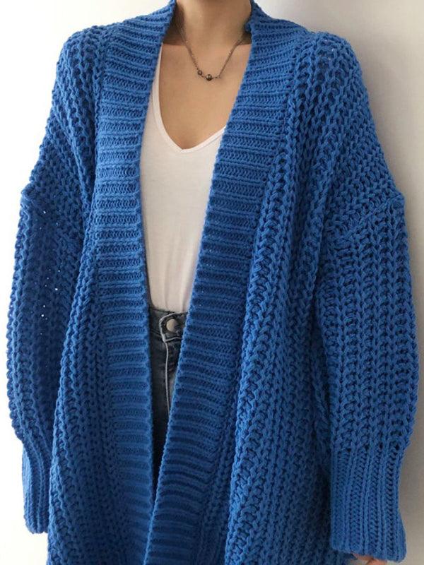 lovevop Loose Thick Knitting Irregular Cardigan