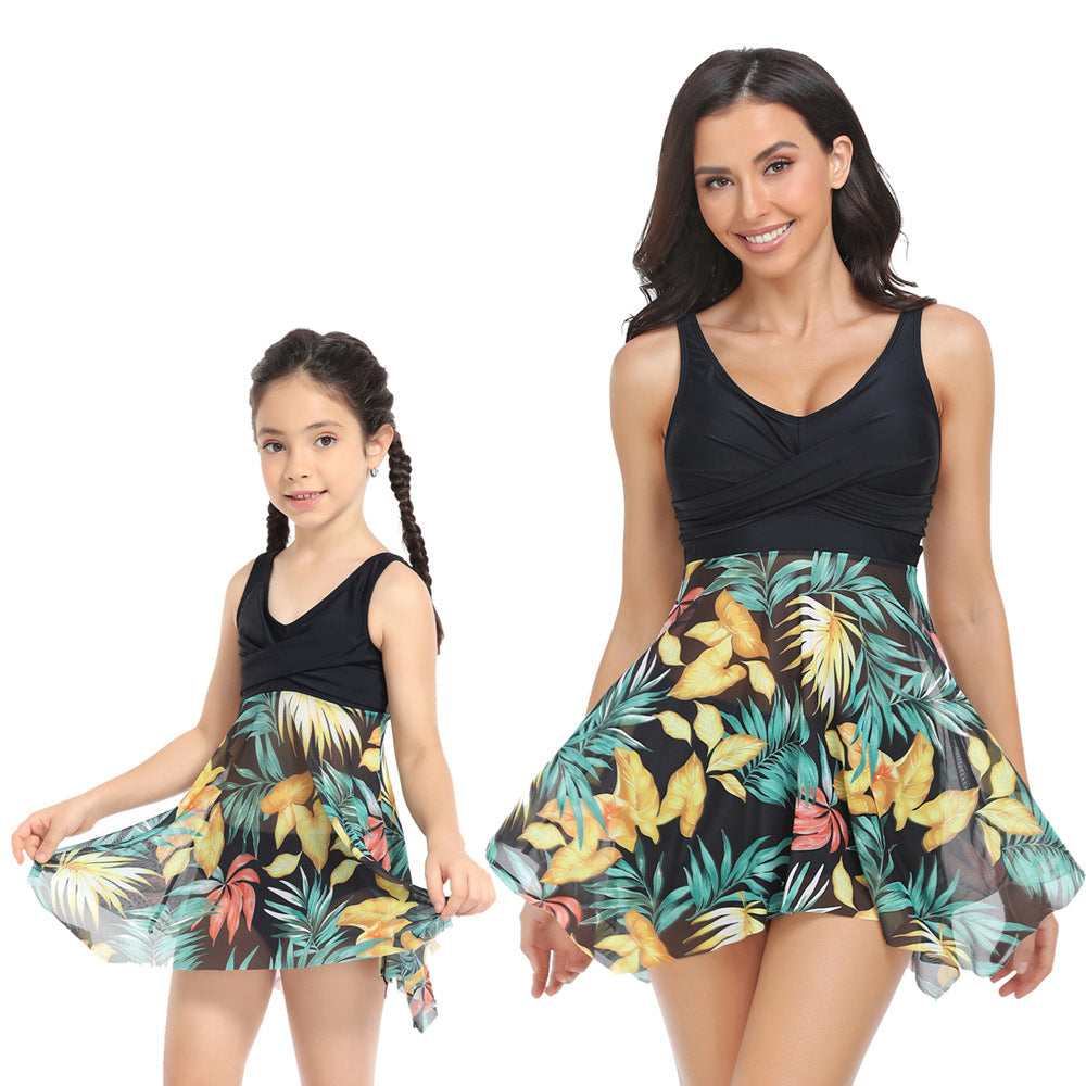 「🌼Summer Flash Sale - 50% Off」Ruffle Floral Print One Piece Mommy and Daughter Swimsuits