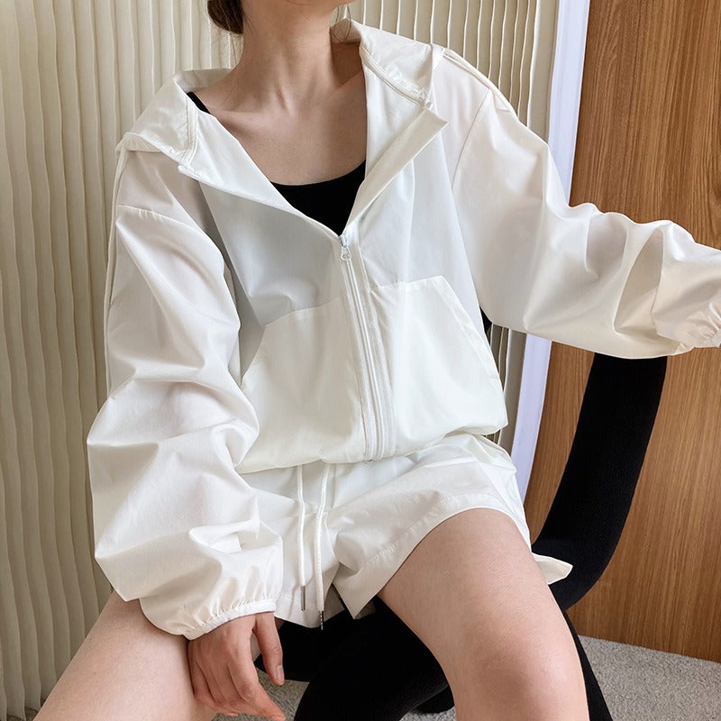 lovevop Casual Hooded&Shorts 2-pieces Suit