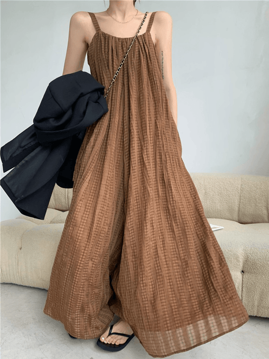 lovevop Loose Open Back Maxi Sleeveless Jumpsuits