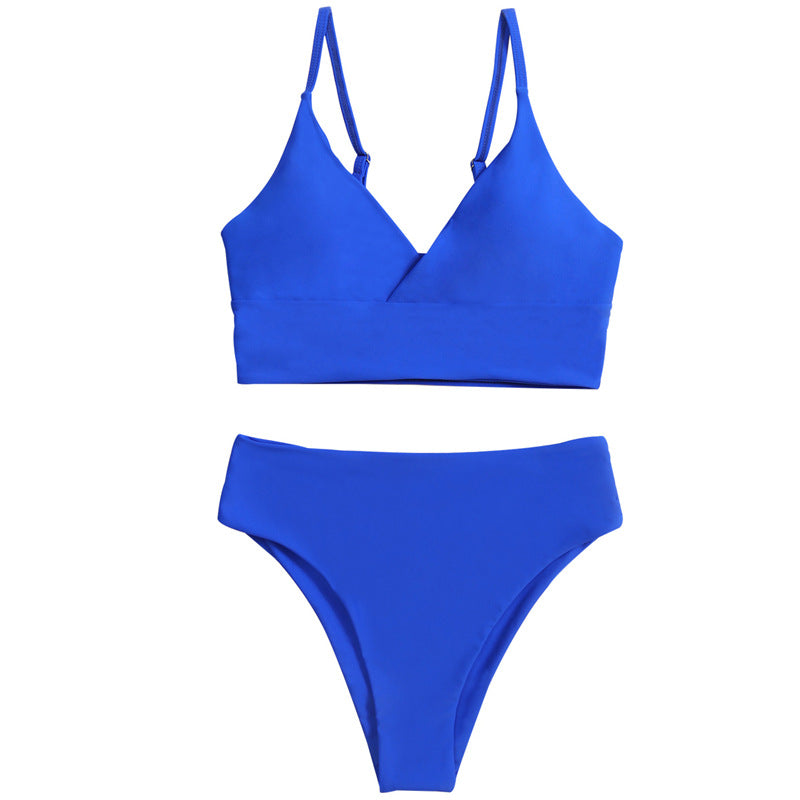 Solid Bikini Set Push Up Vest Swimsuit