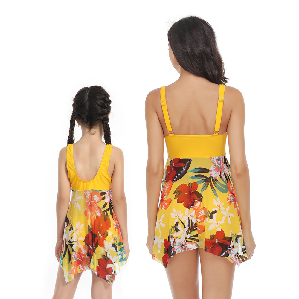 「🌼Summer Flash Sale - 50% Off」Ruffle Floral Print One Piece Mommy and Daughter Swimsuits