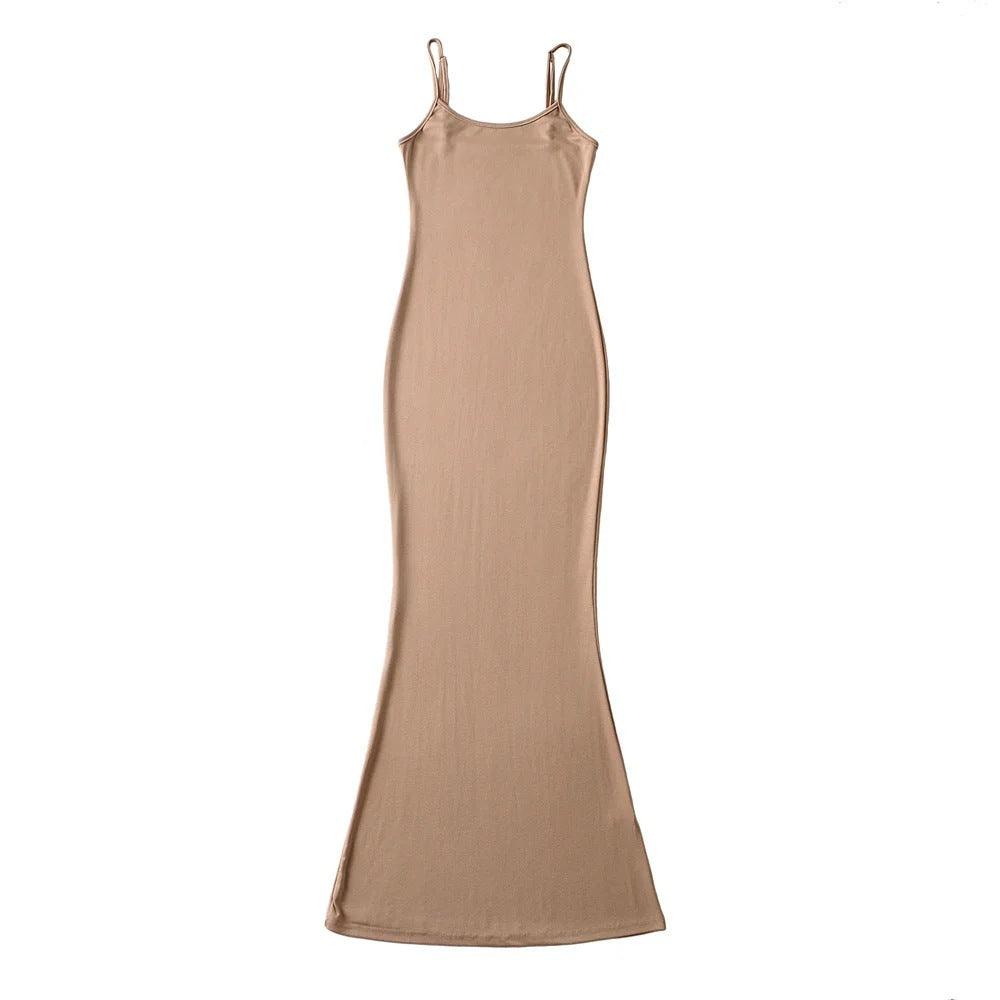 lovevop 5 Color Simple Niche Fishtail Slip Dress