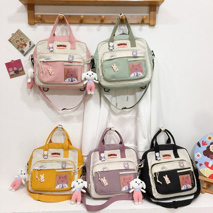 maoxiangshop - Kawaii Horizontal Backpack for Teenage Girl Portable Multifunctional Travel Shoulder Bags Female Small Schoolbag Women Backpacks