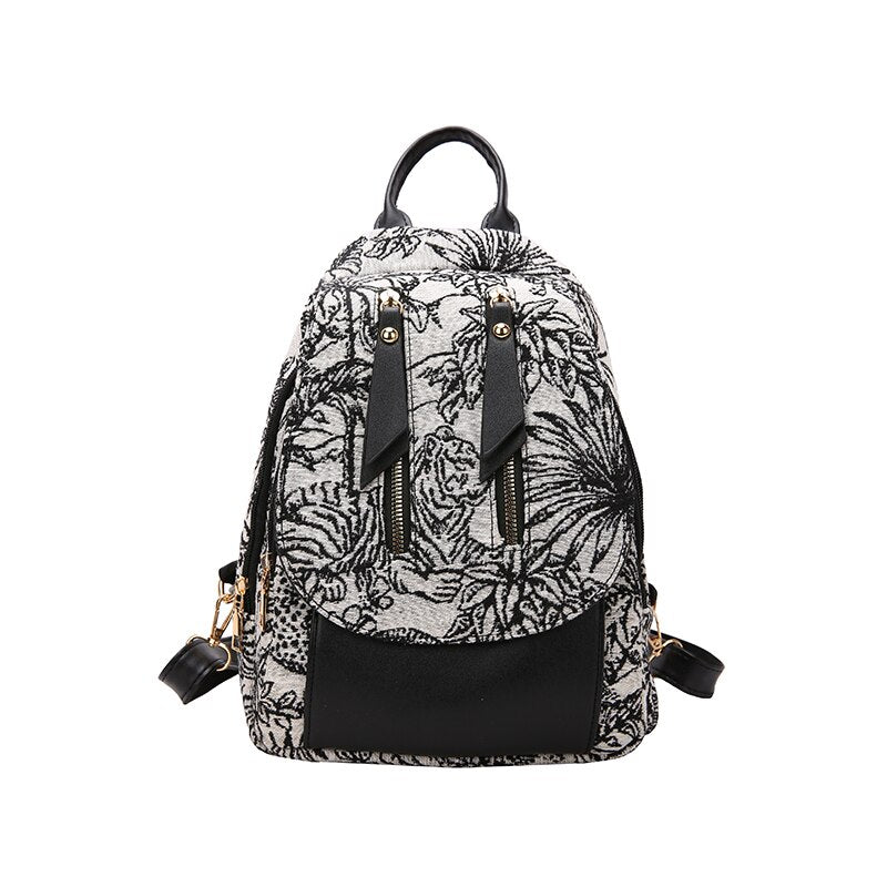 maoxiangshop - Luxury Designer 2023 Women Backpack Flower Pattern Female Fashion Shoulder Bags School Backpacks Bag for Teenage Girls Purses