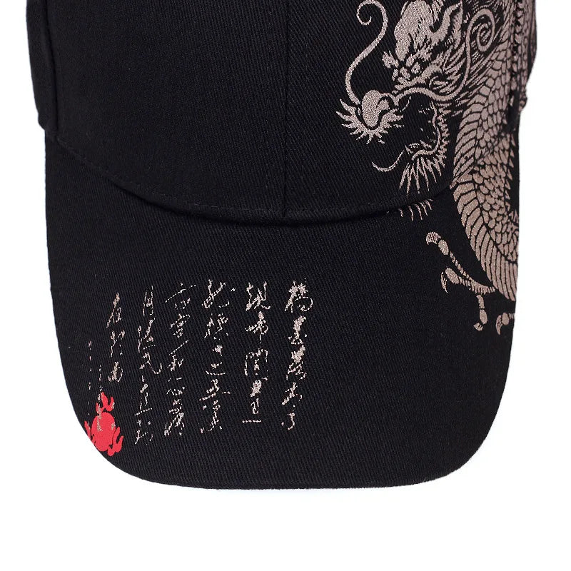 lovevop-Dragon Pattern Men's Trendy Handsome Peaked Cap Cool Hip Hop Baseball Hat