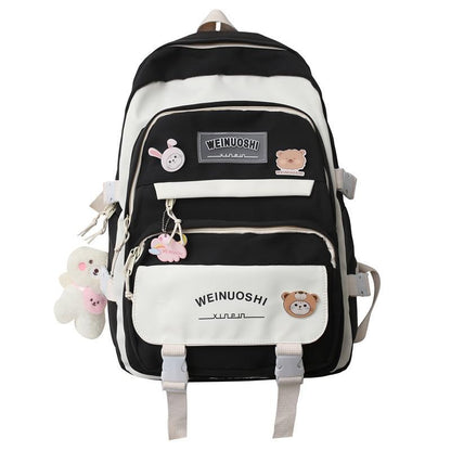 maoxiangshop - Fashion Women Backpack Multilayer Large Capacity School Bag For Girls Cute Pendant Shoulder Bags Waterproof Travel backpacks