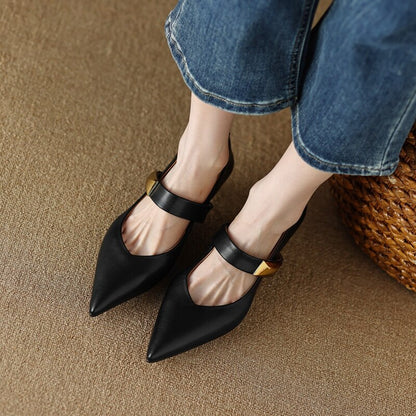 lovevop NEW Spring Shoes for Women Pointed Toe Thin Heel Women Pumps Split Leather High Heels Women Stiletto Heels Rivet Handmade Shoes